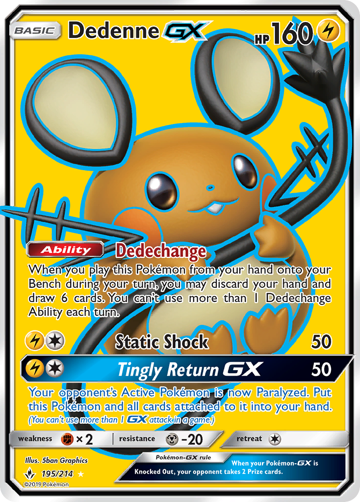 Dedenne GX (195/214) [Sun & Moon: Unbroken Bonds] | KingTCG.ca