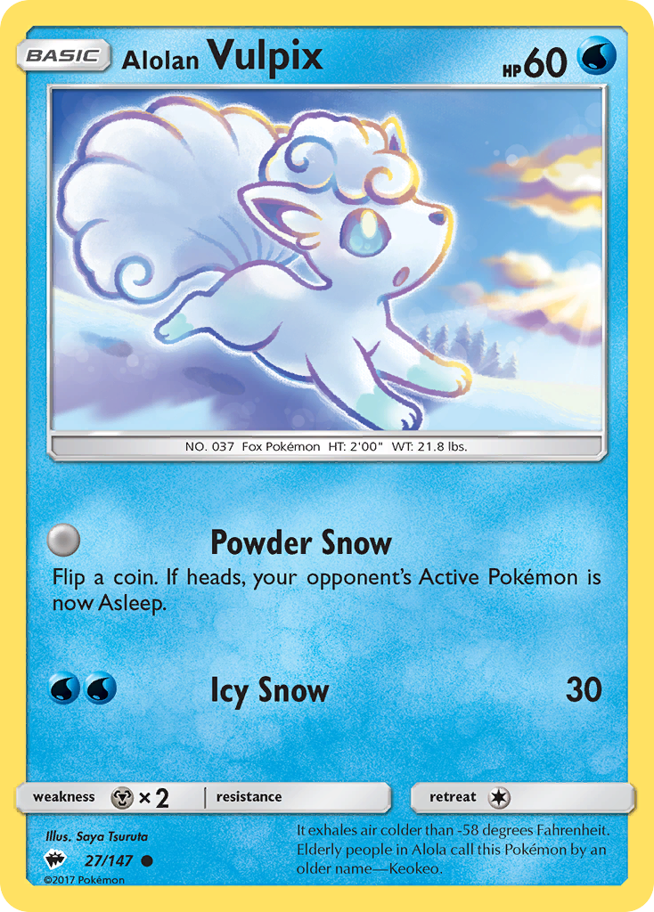 Alolan Vulpix (27/147) [Sun & Moon: Burning Shadows] | KingTCG.ca