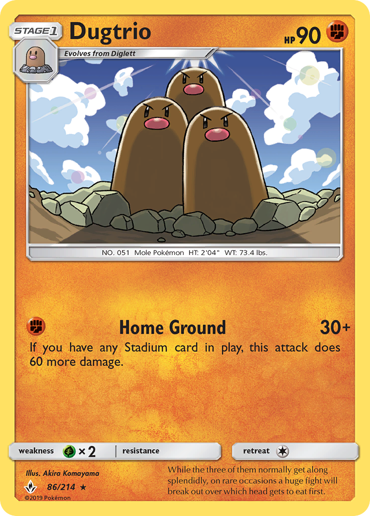 Dugtrio (86/214) [Sun & Moon: Unbroken Bonds] | KingTCG.ca