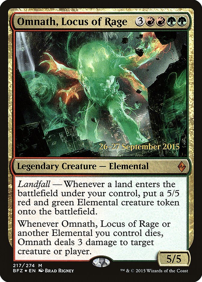 Omnath, Locus of Rage (Prerelease Promo) [Battle for Zendikar Prerelease Promos] | KingTCG.ca