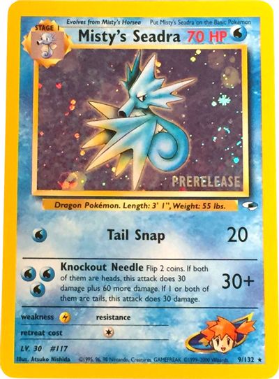 Misty's Seadra (9/132) (Prerelease Promo) [Gym Heroes Unlimited] | KingTCG.ca