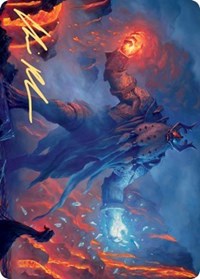 Aegar, the Freezing Flame (Gold-Stamped Signature) [Kaldheim: Art Series] | KingTCG.ca