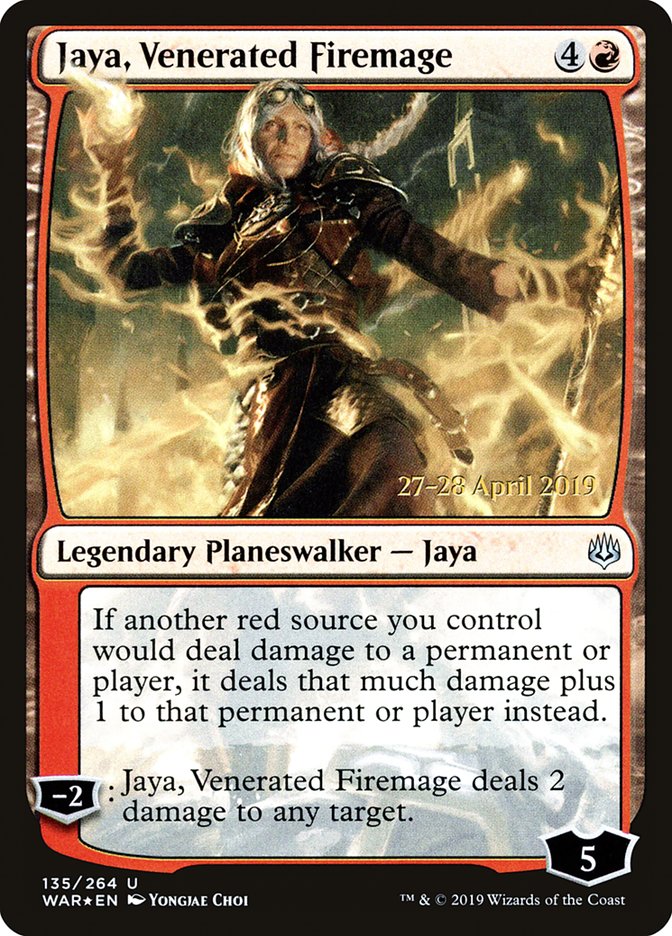 Jaya, Venerated Firemage  [War of the Spark Prerelease Promos] | KingTCG.ca