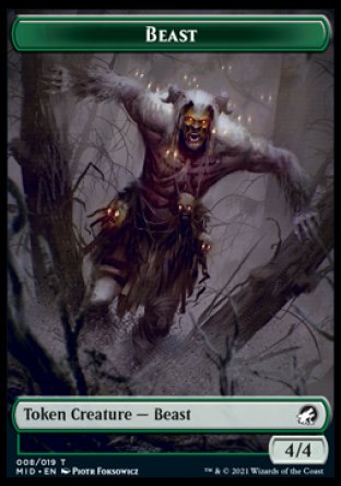 Beast Token [Innistrad: Midnight Hunt Tokens] | KingTCG.ca