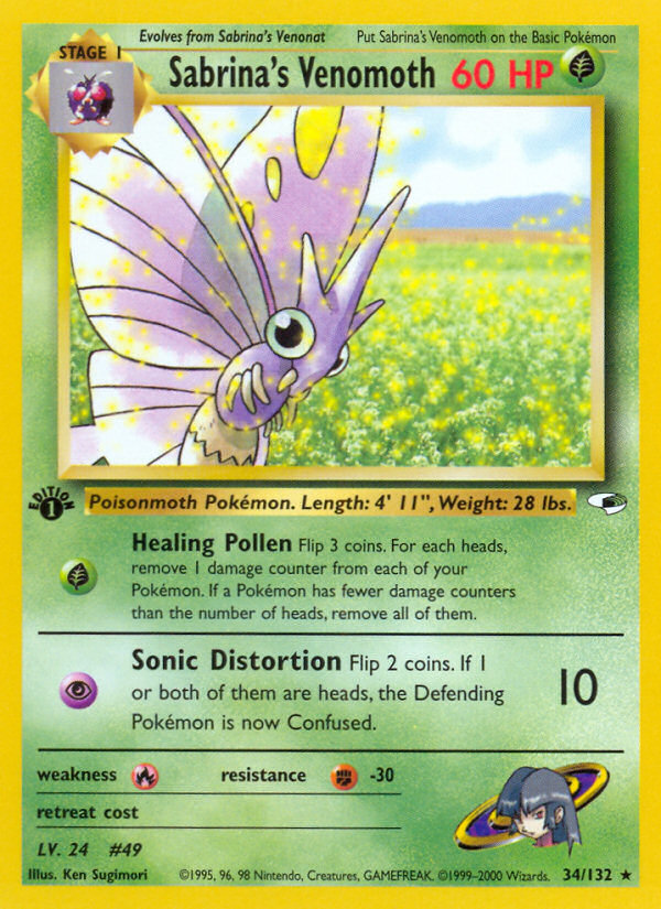 Sabrina's Venomoth (34/132) [Gym Heroes 1st Edition] | KingTCG.ca