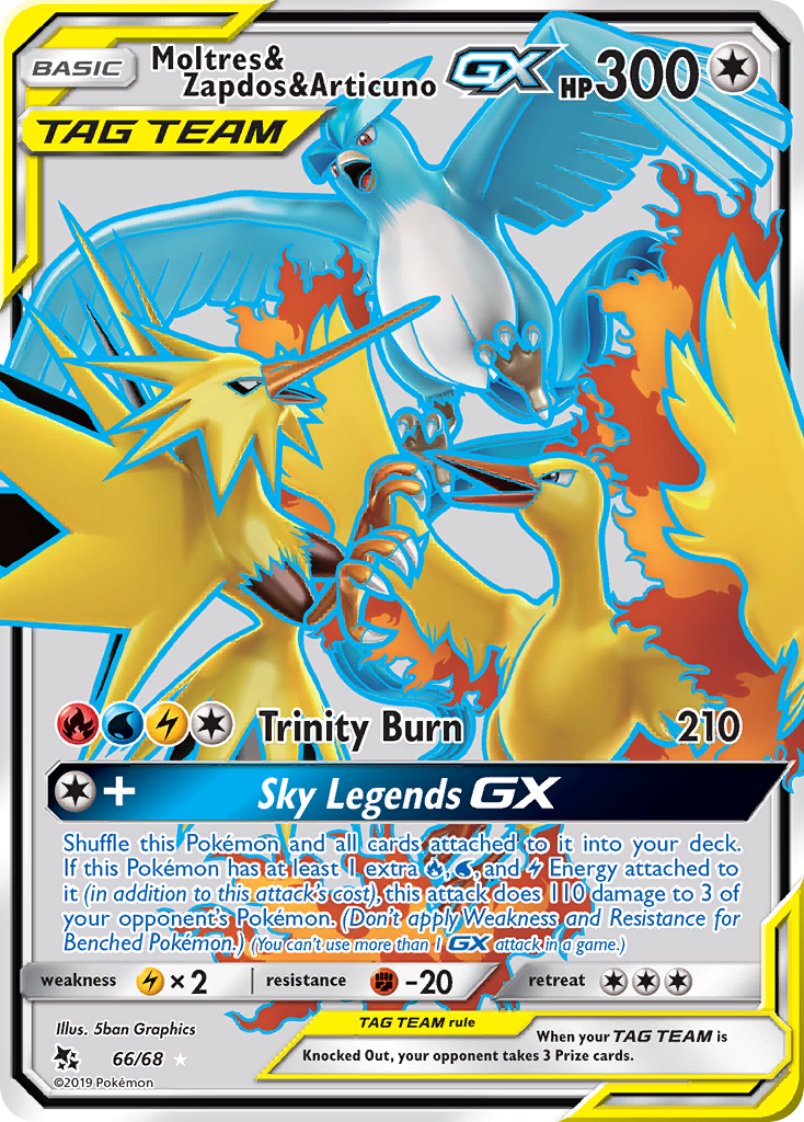 Moltres & Zapdos & Articuno GX (66/68) [Sun & Moon: Hidden Fates] | KingTCG.ca