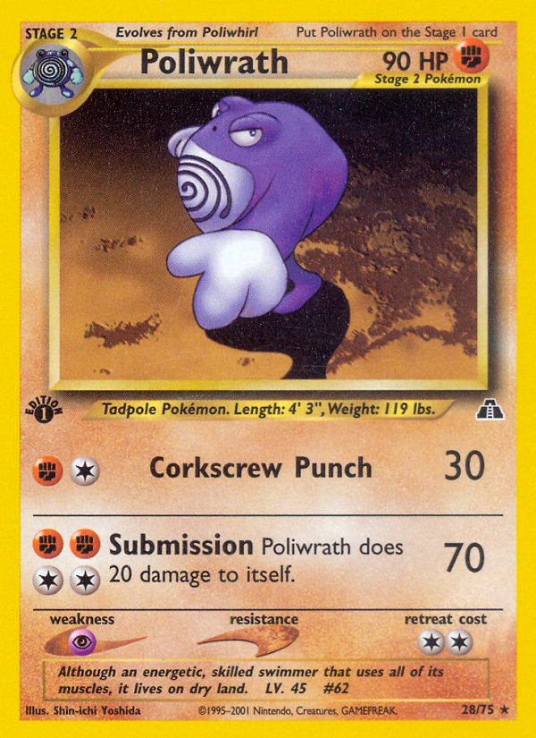 Poliwrath (28/75) [Neo Discovery 1st Edition] | KingTCG.ca