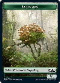 Saproling // Zombie Double-sided Token [Core Set 2021 Tokens] | KingTCG.ca