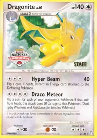 Dragonite (2/146) (National Championship Staff) [Diamond & Pearl: Legends Awakened] | KingTCG.ca