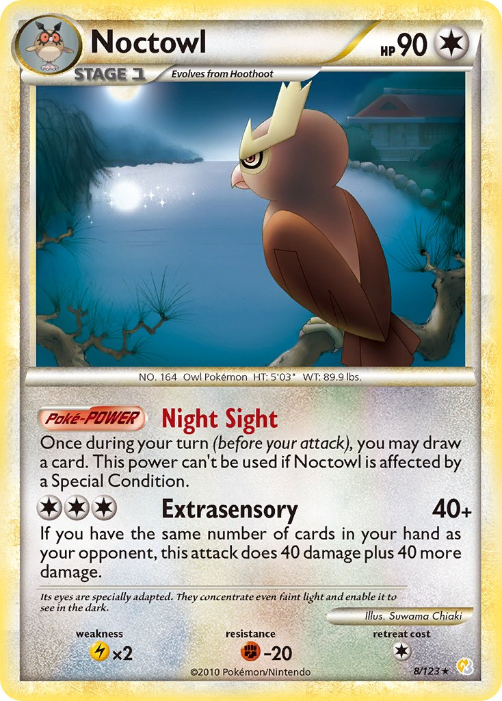 Noctowl (8/123) (Theme Deck Exclusive) [HeartGold & SoulSilver: Base Set] | KingTCG.ca