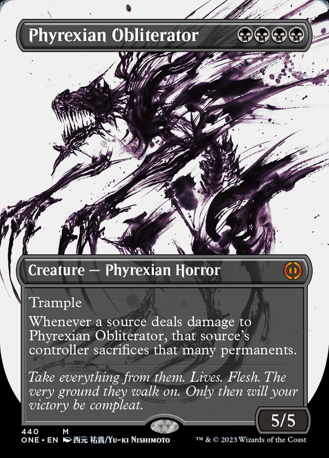 Phyrexian Obliterator (Borderless Ichor Step-and-Compleat Foil) [Phyrexia: All Will Be One] | KingTCG.ca