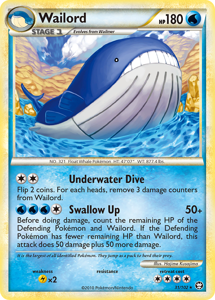 Wailord (31/102) [HeartGold & SoulSilver: Triumphant] | KingTCG.ca