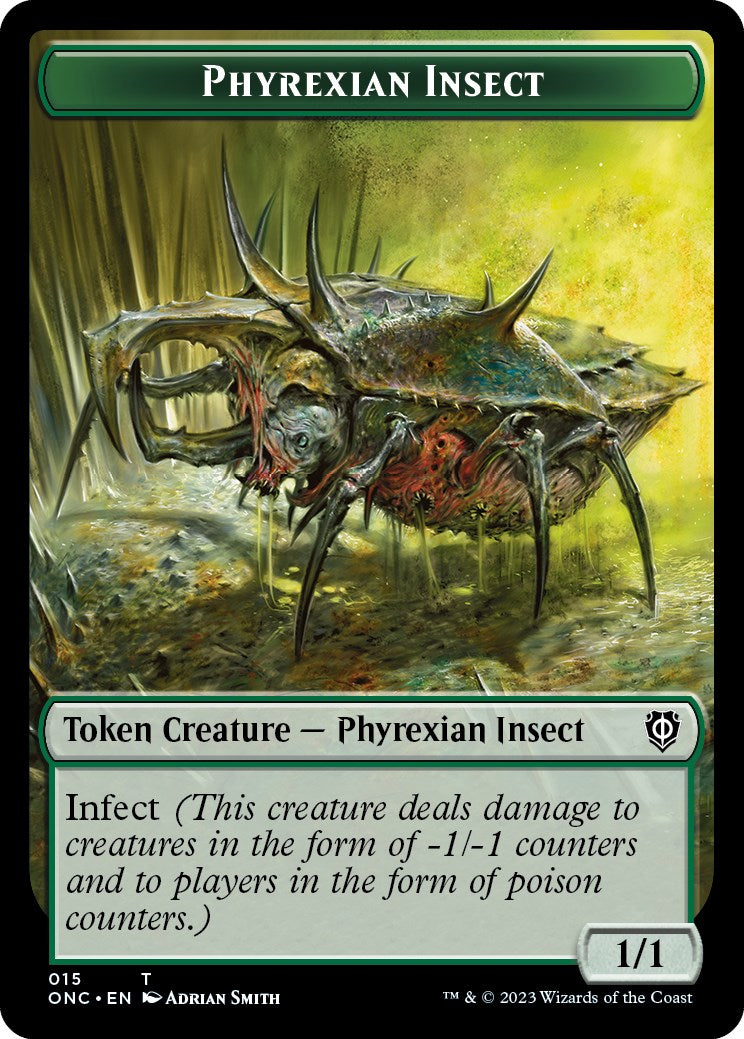 Phyrexian Mite // Phyrexian Insect Double-Sided Token [Phyrexia: All Will Be One Commander Tokens] | KingTCG.ca