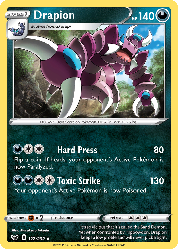 Drapion (122/202) [Sword & Shield: Base Set] | KingTCG.ca