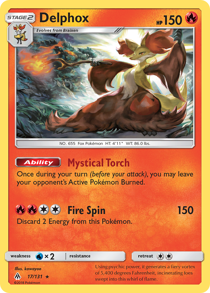 Delphox (17/131) [Sun & Moon: Forbidden Light] | KingTCG.ca