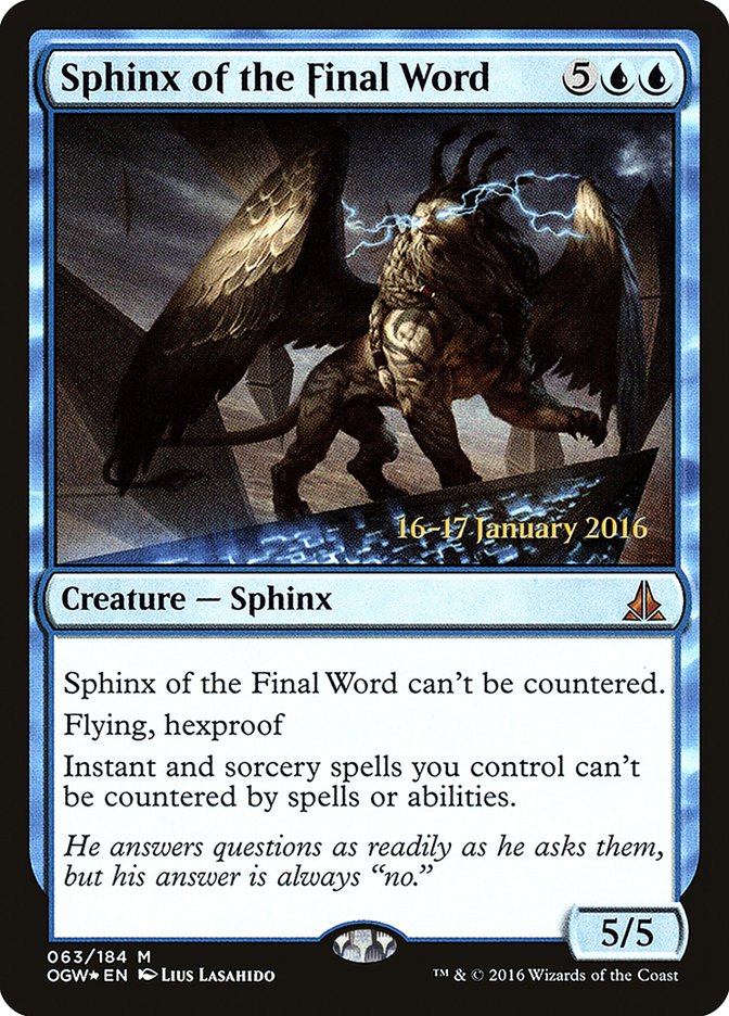 Sphinx of the Final Word [Oath of the Gatewatch Promos] | KingTCG.ca