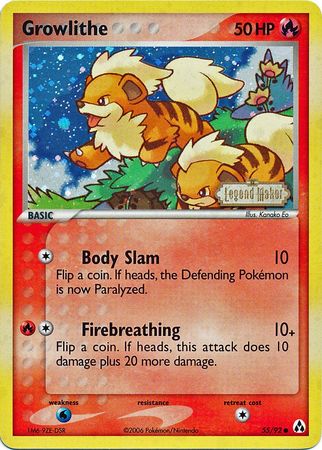 Growlithe (55/92) (Stamped) [EX: Legend Maker] | KingTCG.ca