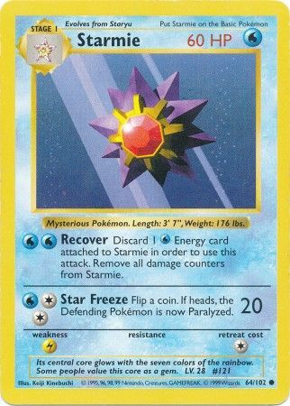 Starmie (64/102) [Base Set (Shadowless)] | KingTCG.ca