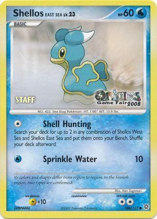 Shellos East Sea (Origins Game Fair 2008 Staff) (106/132) [Nintendo: Black Star Promos] | KingTCG.ca