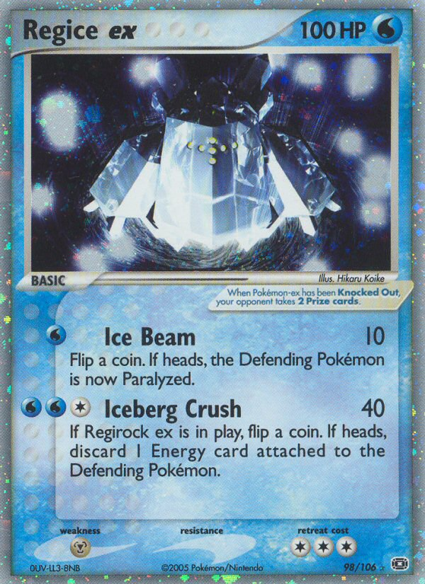 Regice ex (98/106) [EX: Emerald] | KingTCG.ca