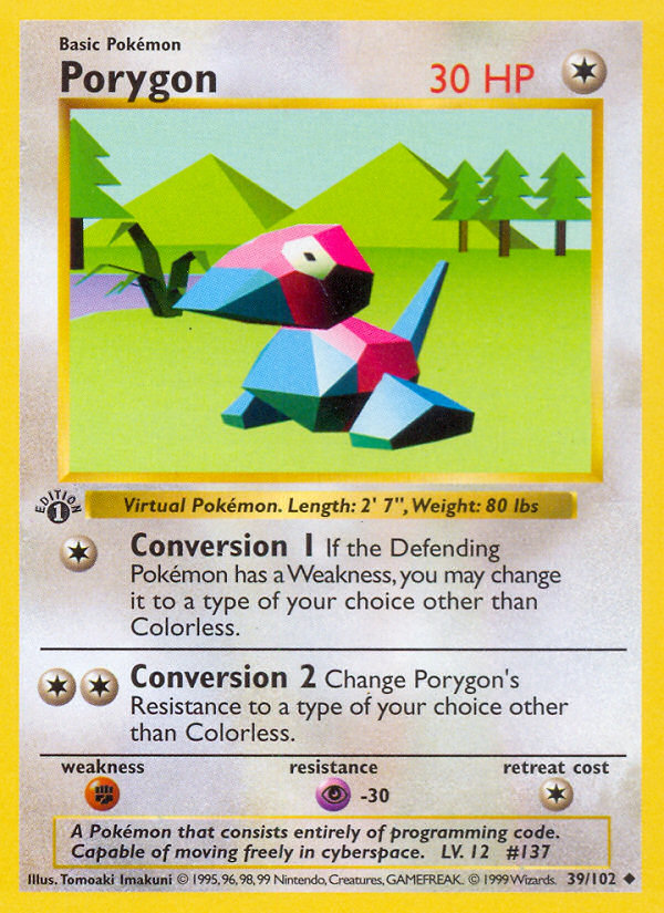 Porygon (39/102) [Base Set 1st Edition] | KingTCG.ca