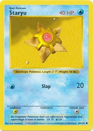 Staryu (65/102) [Base Set (Shadowless)] | KingTCG.ca