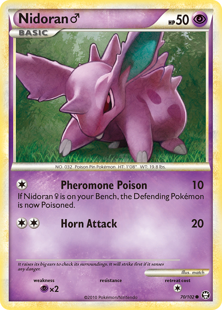 Nidoran (70/102) (Male) [HeartGold & SoulSilver: Triumphant] | KingTCG.ca