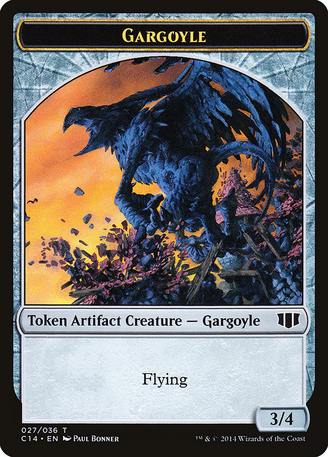 Gargoyle // Elf Warrior Double-sided Token [Commander 2014 Tokens] | KingTCG.ca