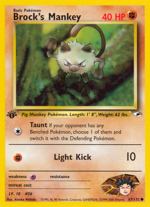 Brock's Mankey (67/132) [Gym Heroes 1st Edition] | KingTCG.ca