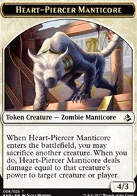 Heart-Piercer Manticore // Warrior Token [Amonkhet Tokens] | KingTCG.ca