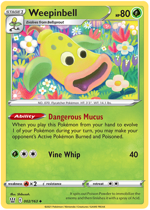 Weepinbell (002/163) [Sword & Shield: Battle Styles] | KingTCG.ca