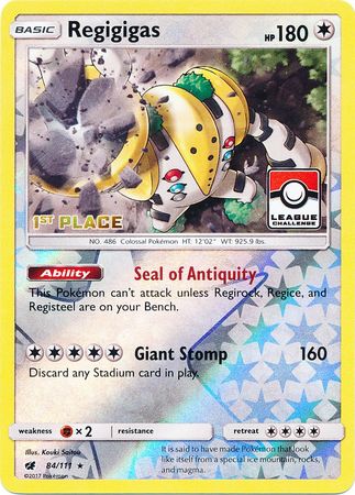 Regigigas (84/111) (League Promo 1st Place) [Sun & Moon: Crimson Invasion] | KingTCG.ca