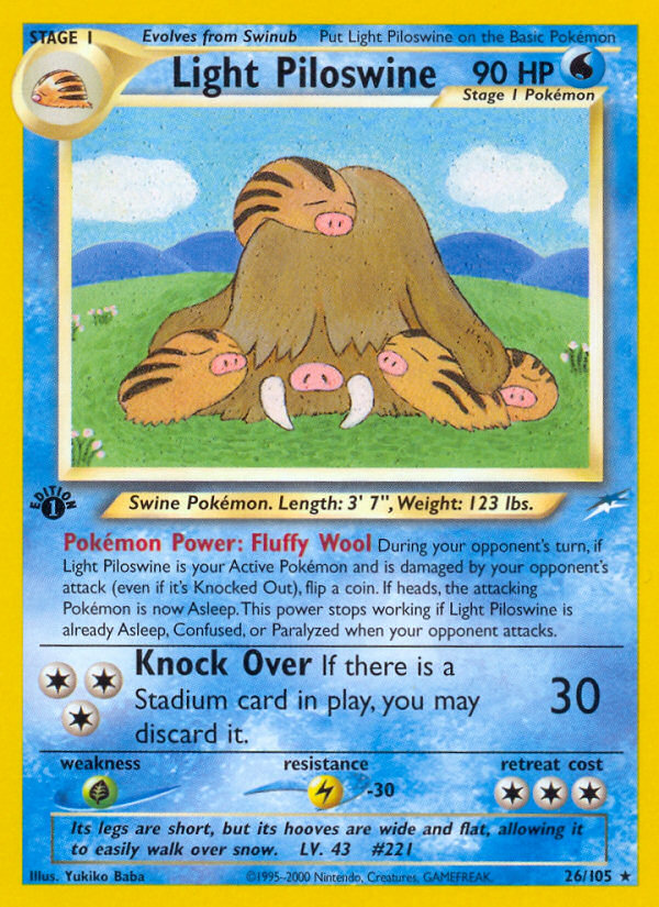 Light Piloswine (26/105) [Neo Destiny 1st Edition] | KingTCG.ca