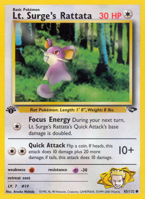 Lt. Surge's Rattata (85/132) [Gym Challenge 1st Edition] | KingTCG.ca