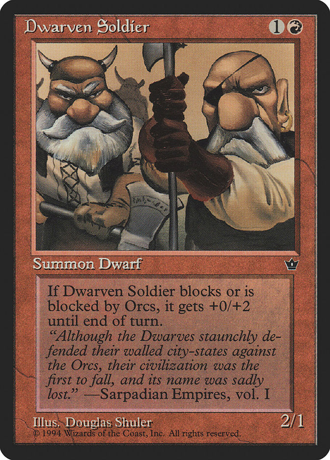 Dwarven Soldier (Douglas Shuler) [Fallen Empires] | KingTCG.ca