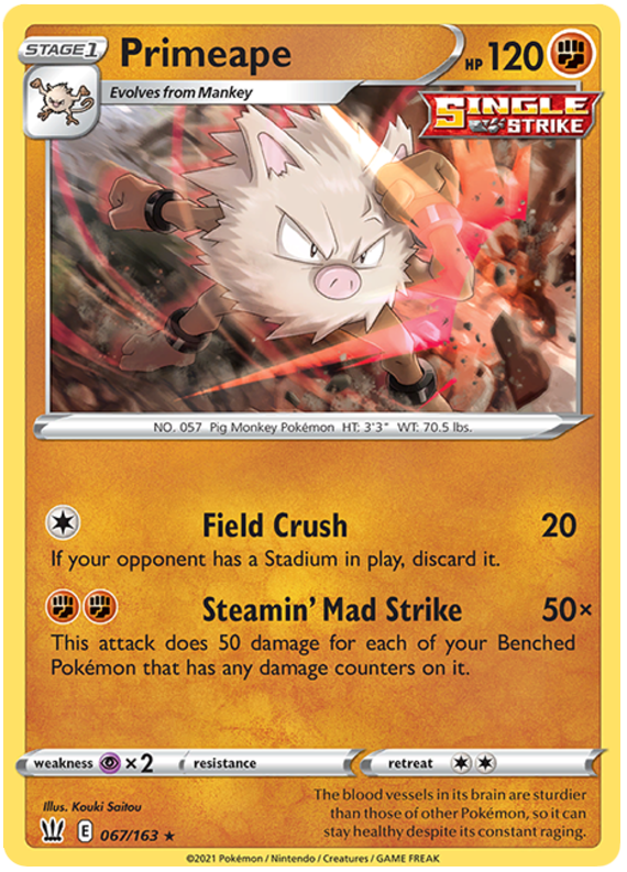 Primeape (067/163) [Sword & Shield: Battle Styles] | KingTCG.ca