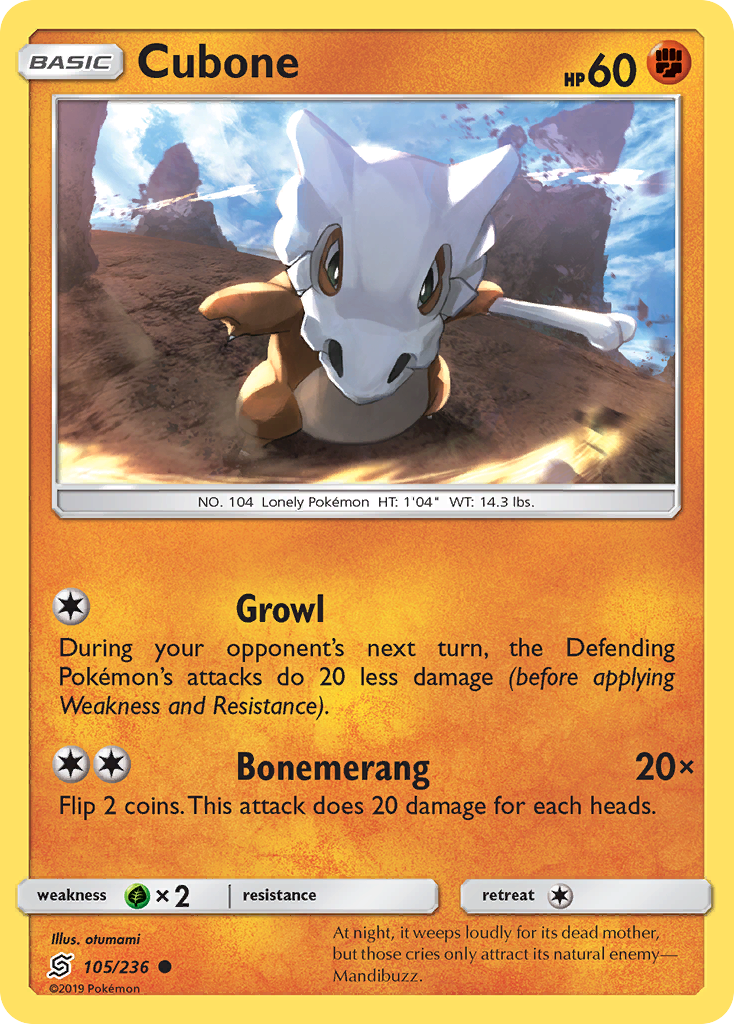 Cubone (105/236) [Sun & Moon: Unified Minds] | KingTCG.ca