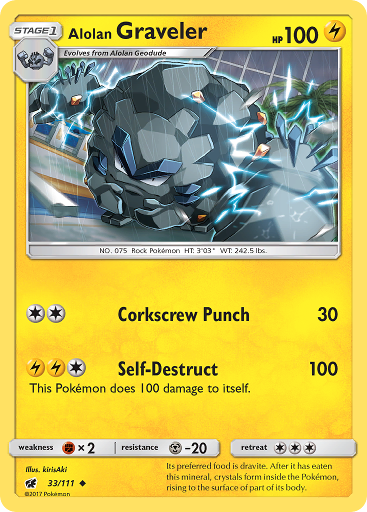 Alolan Graveler (33/111) [Sun & Moon: Crimson Invasion] | KingTCG.ca