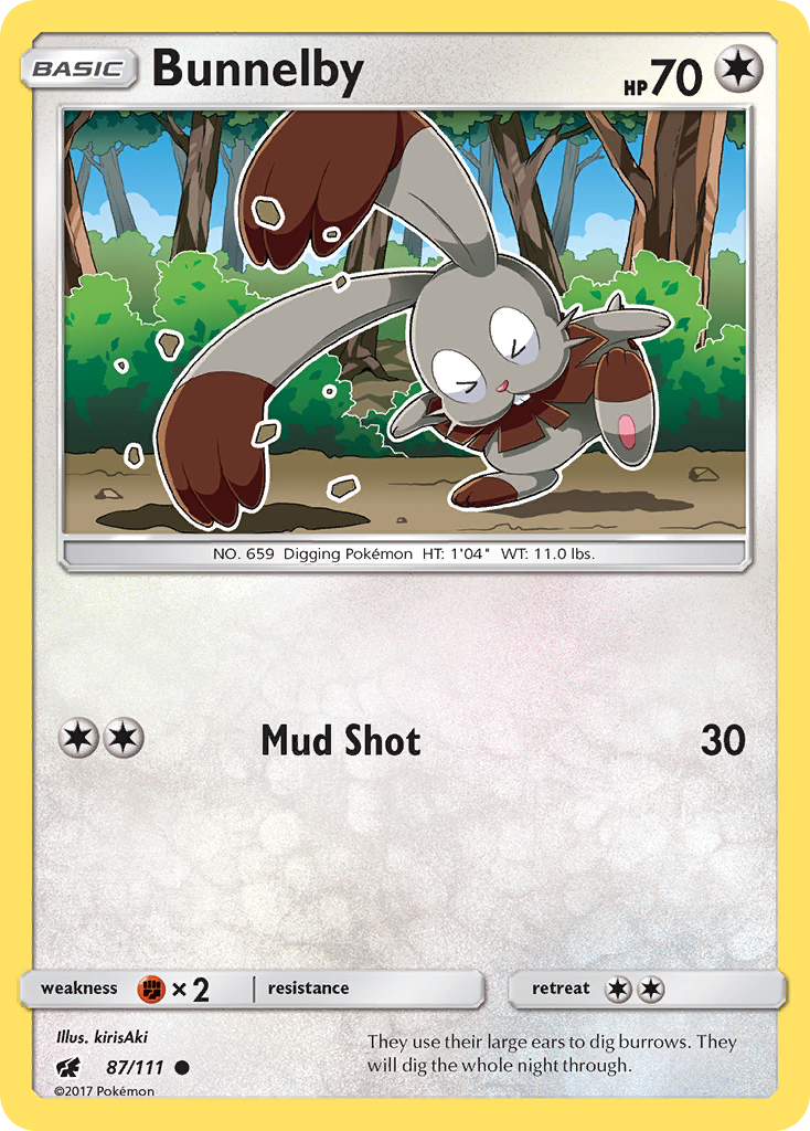 Bunnelby (87/111) [Sun & Moon: Crimson Invasion] | KingTCG.ca