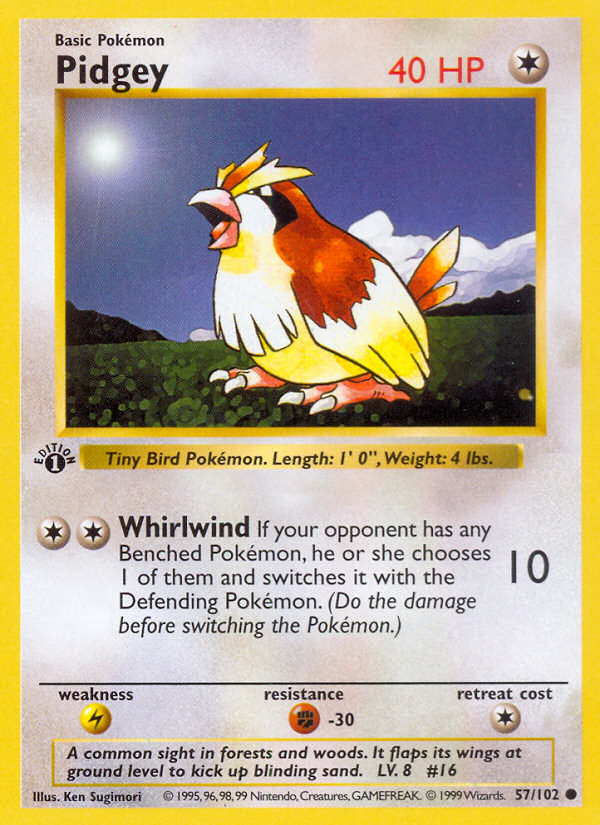 Pidgey (57/102) [Base Set 1st Edition] | KingTCG.ca