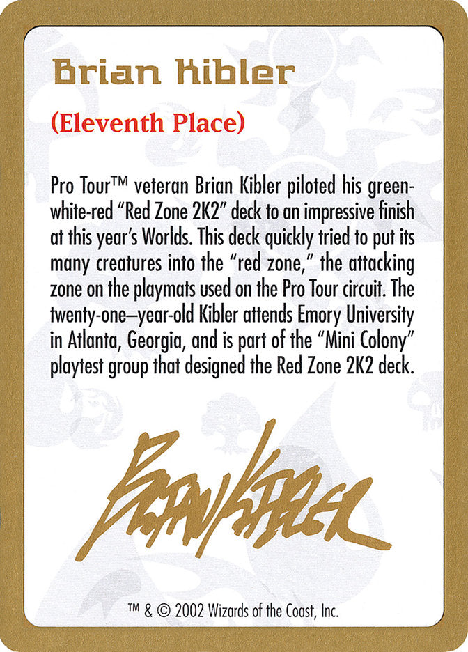 Brian Kibler Bio [World Championship Decks 2002] | KingTCG.ca