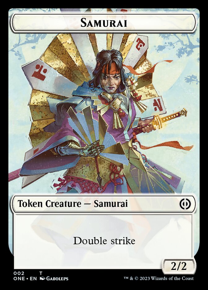 Rebel // Samurai Double-Sided Token [Phyrexia: All Will Be One Tokens] | KingTCG.ca