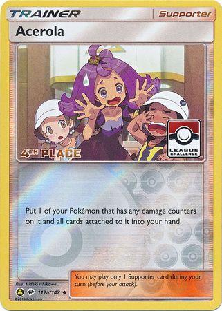 Acerola (112a/147) (League Promo 4th Place) [Sun & Moon: Burning Shadows] | KingTCG.ca