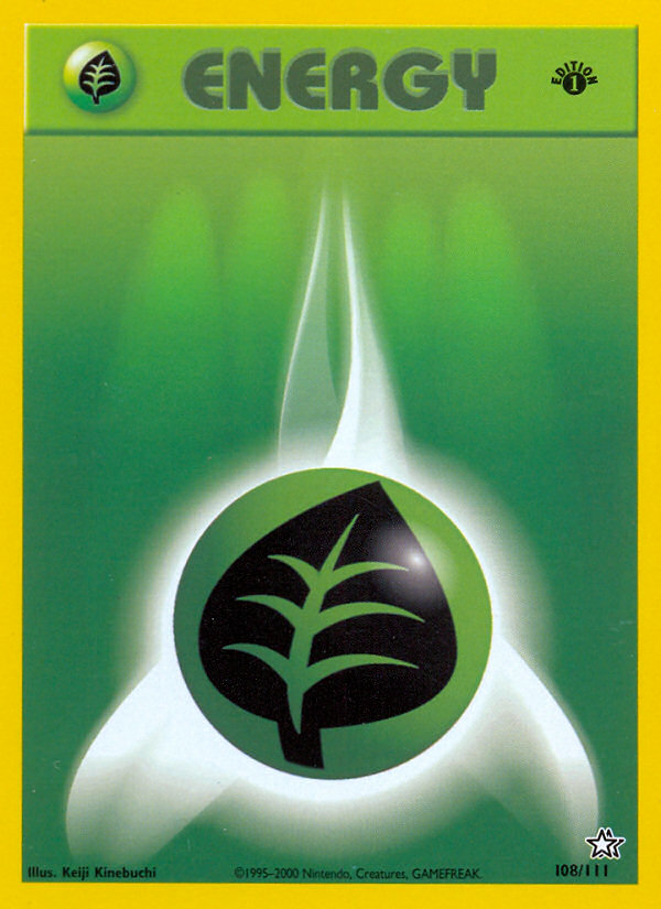 Grass Energy (108/111) [Neo Genesis 1st Edition] | KingTCG.ca