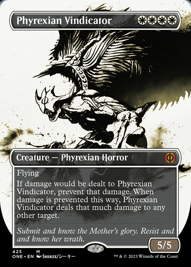 Phyrexian Vindicator (Borderless Ichor Step-and-Compleat Foil) [Phyrexia: All Will Be One] | KingTCG.ca