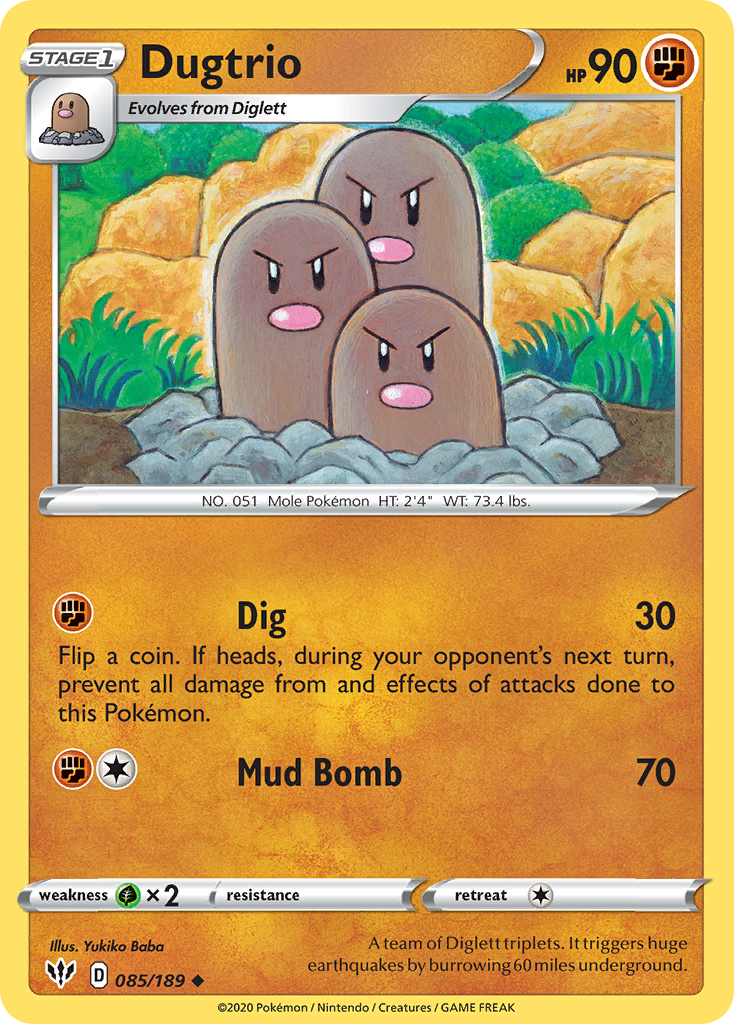 Dugtrio (85/189) [Sword & Shield: Darkness Ablaze] | KingTCG.ca