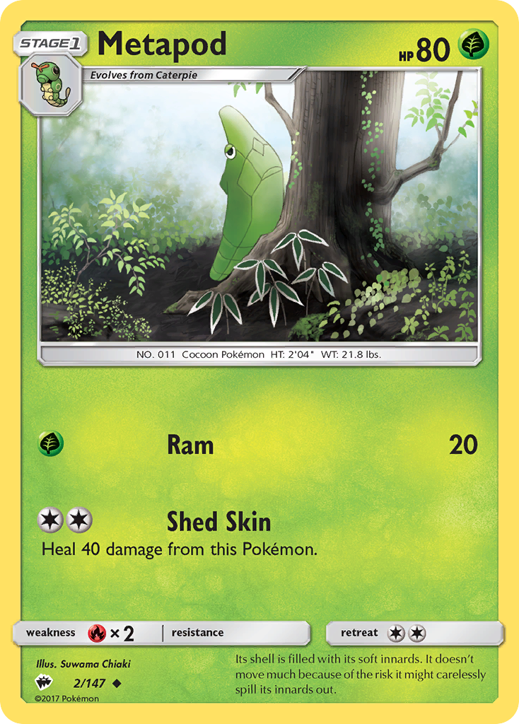 Metapod (2/147) [Sun & Moon: Burning Shadows] | KingTCG.ca