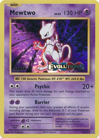 Mewtwo (XY Evolutions Staff Prerelease) (51/108) [XY: Black Star Promos] | KingTCG.ca