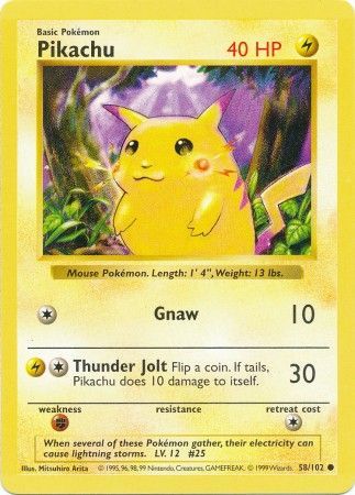 Pikachu Red Cheeks (58/102) [Base Set (Shadowless)] | KingTCG.ca