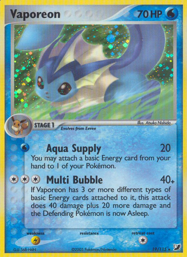 Vaporeon (19/115) [EX: Unseen Forces] | KingTCG.ca